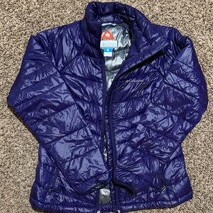 💜Columbia Deep Purple Quilted Jacket, Turbodown Omniheat, Womens Medium